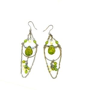 Green chandelier earrings